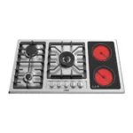 اجاق گاز رومیزی توکار استیل و سرامیک 5 شعله با دو شعله برقی آلتون مدل SC518EN