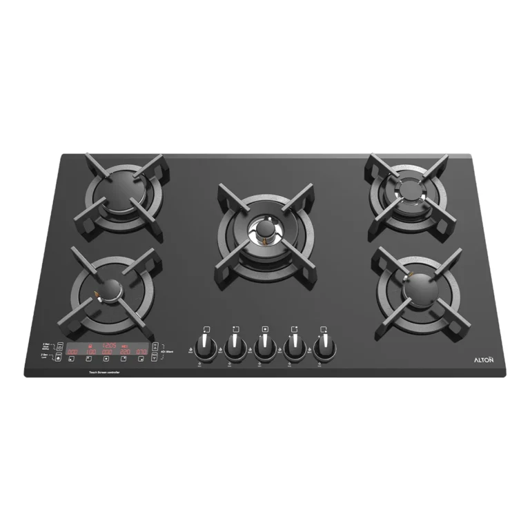 اجاق گاز رومیزی توکار شیشه‌ای 5 شعله آلتون مدل G530DN با تایمر لمسی