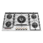 اجاق گاز رومیزی توکار شیشه‌ای سفید 5 شعله آلتون مدل G535DW با تایمر لمسی