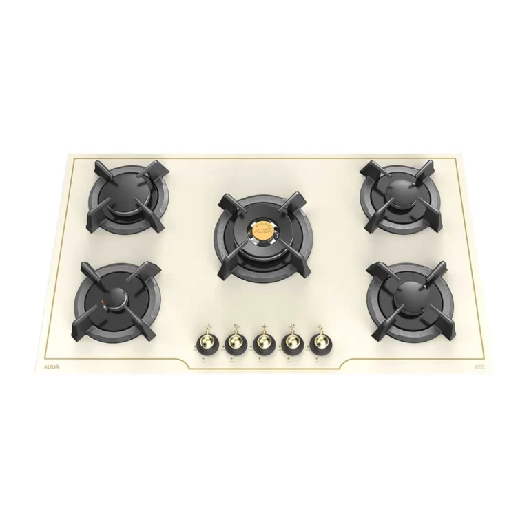 اجاق گاز رومیزی توکار شیشه‌ای 5 شعله آلتون مدل IG540C رنگ کرم