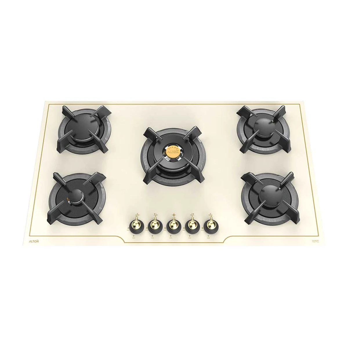 اجاق گاز توکار آلتون IG540C اجاق گاز رومیزی توکار شیشهای 5 شعله آلتون مدل IG540C رنگ کرم