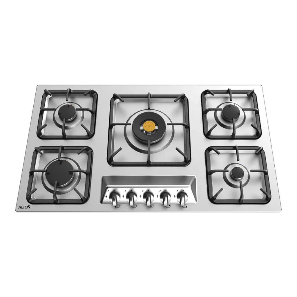اجاق گاز رومیزی توکار استیل 5 شعله آلتون مدل IS523N با سرشعله ساباف ایتالیا