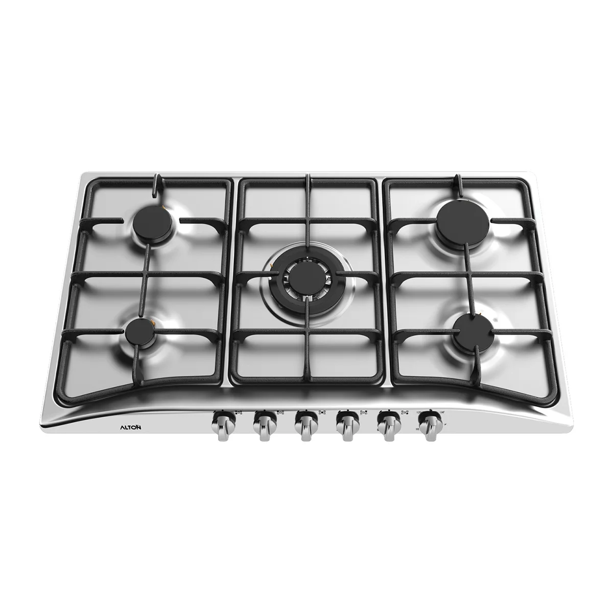 اجاق گاز رومیزی توکار آلتون S501T اجاق گاز رومیزی توکار استیل 5 شعله آلتون مدل S501T با تایمر مکانیکی برای یک شعله